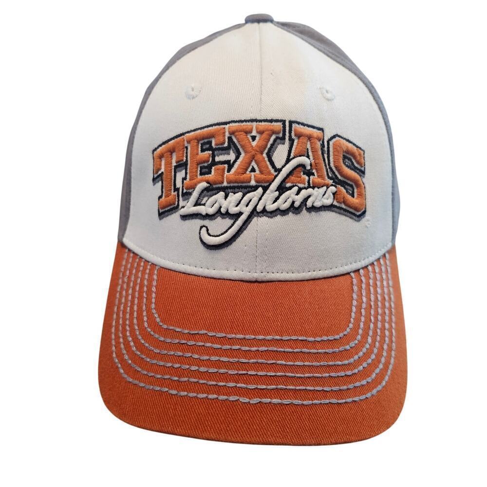 Vintage UT Texas Longhorns Fitted Hat Cap 90s Orange Gray NCAA One Size College